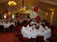 White Cover with Burgundy Sash and Burgundy Runners